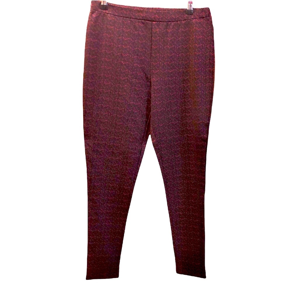 Dashed Red Stripe Leggings by Workshop Republic Clothing. Size L NWOT